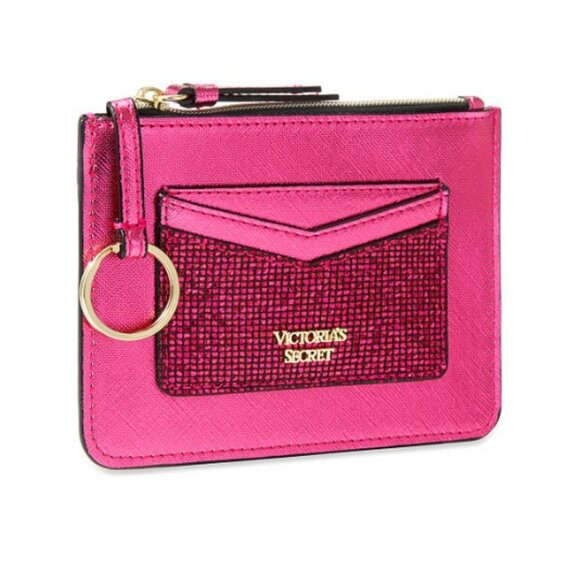 Victoria's Secret Pink Bling Card Case Key Chain Small Wallet - Picture 4 of 6